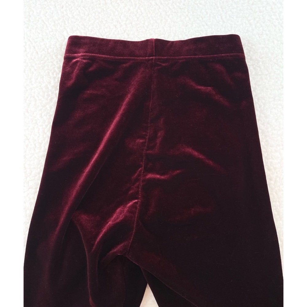 BLACKMILK • Burgundy/Maroon/Mulled Wine High-Waisted Velvet Leggings, XS - Picture 9 of 16